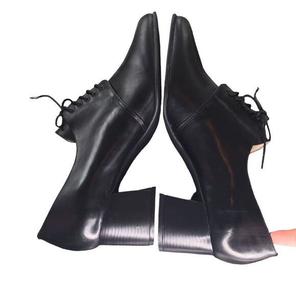Wesley & Co Shoes Women’s 10 M Vtg Lace Up Black Leather Dark Gothic‎ Steam Punk - Picture 7 of 12